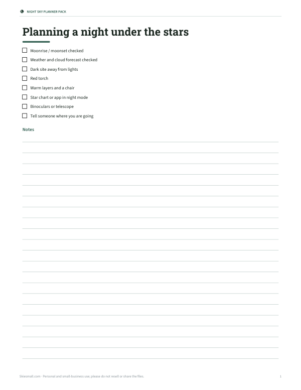 Preview of Printable Planning Checklist